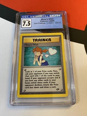 Pokemon Gym Trainer Misty's Wish CGC 7.5 Near Mint Gym Challenge - Image 1 of 2
