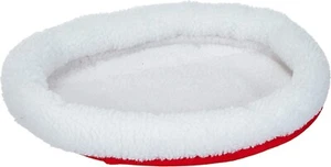 Trixie 28631 Cuddly Reversible Cat Bed Faux Lamb Fur Fleece, White/Red, 47x38cm - Picture 1 of 4