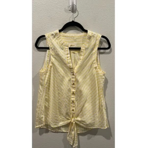 MAEVE Striped Tie Front V-Neck Sleeveless Shirt Size 6 - Picture 1 of 4