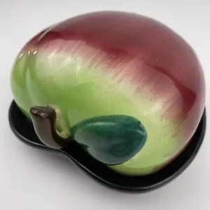 Gorgeous Apple-Shaped Collectable Covered Butter Dish - Made In Japan - Picture 1 of 10