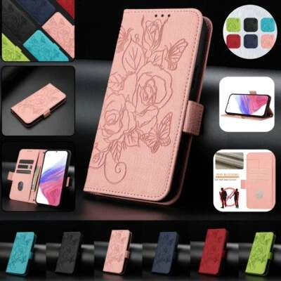 Funda tipo billetera de cuero PU para teléfono Samsung Galaxy S25 Ultra S24 FE S23 S22+ S21 S9 Foto 1 de 4