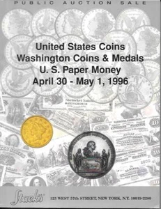 Stacks United States Coins Paper Money Washington Medals 1996 Auction Catalogue - Imagen 1 de 2