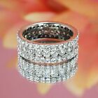 White Gold Plated 2 Ct Round Cubic Zirconia Full Eternity Engagement Band Ring