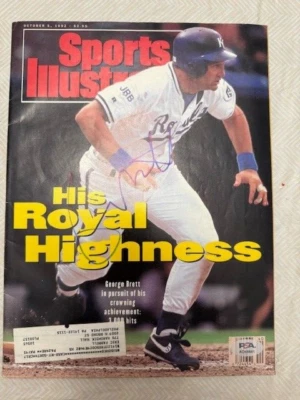 George Brett SIGNED Sports Illustrated 10/5/92 MLB PSA COA SI Kansas City Royals - Image 1 of 3