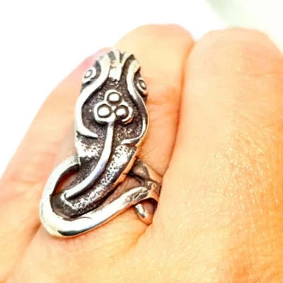 Anello serpente, argento sterling boho, gioielli serpente per donne. - Immagine 1 di 4