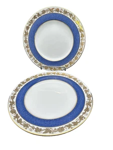 2er Set Wedgwood Whitehall Pulver Blau 8" Salat Mittagessen Teller W3993 KC - Bild 1 von 12