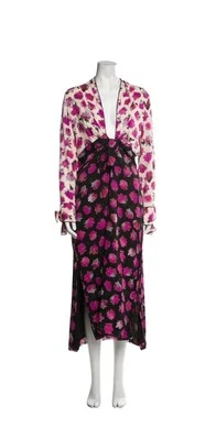 VESTIDO MIDI CREPÉ SEDA FLORAL NUDO DELANTERO PROENZA SCHOULER $1650 multicolor PlNK 6 Foto 1 de 4