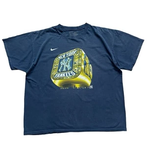 Vintage Nike Swoosh New York Yankees MLB Ring Art Navy T-Shirt Gr. XL Thrashed - Bild 1 von 8