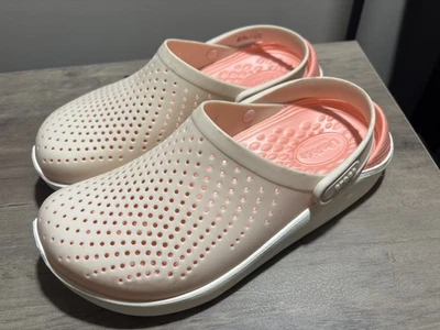 Sandalias zuecos Crocs LiteRide sin cordones para mujer 9 zapatos rosa claro Foto 1 de 4