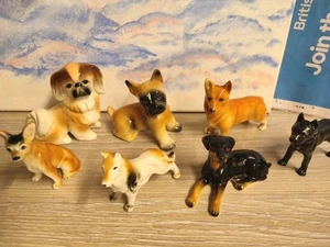 Job lot Bundle of 6 Ceramic Dogs Figurines Ornaments + 1 Brass Dog - Picture 1 of 12