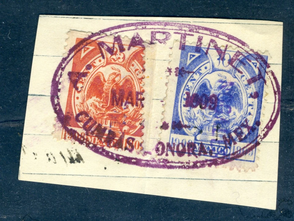 México Ingresos, 1908-09 en pieza, CUMPAS, SONORA, cancelar Foto 1 de 1