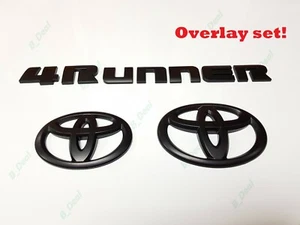 3PCS Set Overlay Matte Black Out 4Runner Emblem Badge Fit For 2014-2022 Toyota - Bild 1 von 5