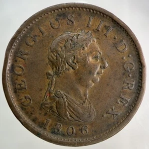 1806 George III 3rd One Penny Coin | Very High Grade - Foto 1 di 2