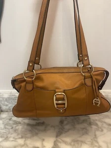 Vintage Etienne Aigner Handbag Tan Leather Gold Soft Shoulder Bag - Picture 1 of 9