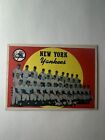 1959 Topps New York Yankees Team Card 510 Checklist Vintage Baseball Card