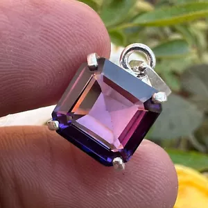 15.45 Ct Natural Purple Sapphire Pendant–Certified Gemstone in Solid 925 Silver - Picture 1 of 8