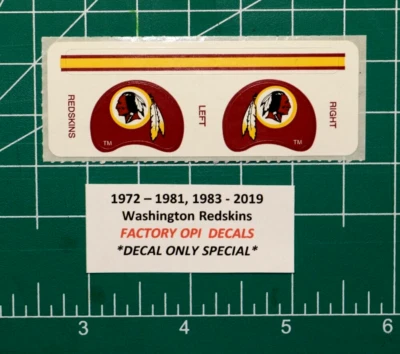 Cascos Gumball de fútbol americano OPI Washington Redskins 1972-2019 raros *SOLO CALCOMANÍAS* Foto 1 de 4