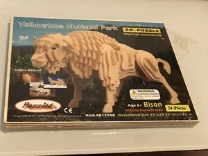 Puzzle Bison/Büffel 3D 54 Teile aus Holz Yellowstone Nationalpark - Bild 1 von 9