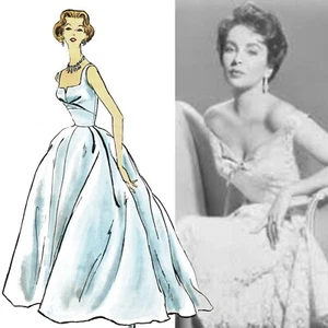 1950s Sewing Pattern, Ball Gown - Bust: 34” (86cm) - Picture 1 of 1