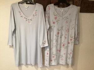 "Vestidos Liz Claiborne azules lisos o florales 100 % algodón 44""Cx36"" talla L" Grande U PICK - Imagen 1 de 12