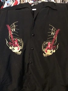 Rockabilly Large Sapphire Lounge Shirt - Picture 1 of 4