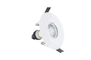 EVOFIRE FIRE RATED DOWNLIGHT 70-100MM CUTOUT IP65 WHITE ROUND oversized - Picture 1 of 1