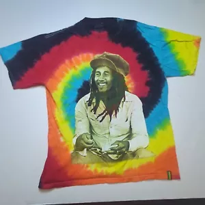 Vtg Bob Marley Adult Tie Dye Graphic T-shirt Size L Jamaica Yardie Reggae Legend - Picture 1 of 14