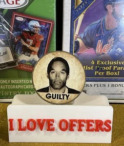 OJ SIMPSON VINTAGE RARE POG SLAMMER NOT GUILTY DOUBLE SIDED ANTIQUE HEAVY CSTORE - Picture 1 of 8