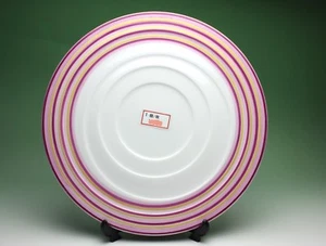 Fine Stoneware Plate Purple Gold Banded Hotelware Platter Lead Free Japan New - Picture 1 of 5