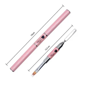 Polygel Nail Brush Double Sided Pink Brush UV/LED Gel Acrygel Polish’d London - Picture 1 of 3