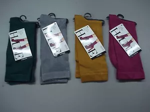 Calzini da donna nuovi con etichette tonalità lucide a maglia piatti taglia unica multi 4 paia #92J - Foto 1 di 3