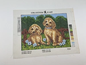 Collection D’art Lab Puppies PuppyNeedlepoint Tapestry Canvas 12in By 9in - Picture 1 of 4