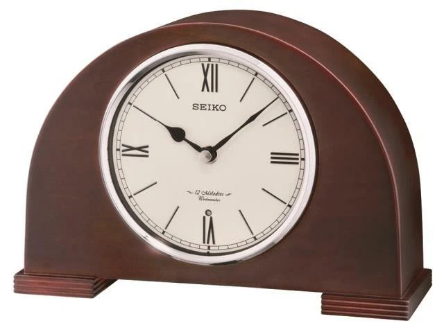 SEIKO MANTLE CLOCK IN DARK WOOD WITH 12 HI-FI MELODIES QXW239BLH - Image 1 of 1