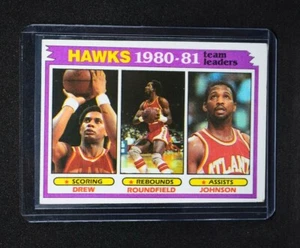 1981-82 ATLANTA HAWKS TEAM LEADERS Topps Card #44 Drew Roundfield Johnson - Picture 1 of 2