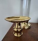 Vintage Soap Jewelry Candle Pedestal Dish Display Stand Gold Tone Metal Tray Mcm