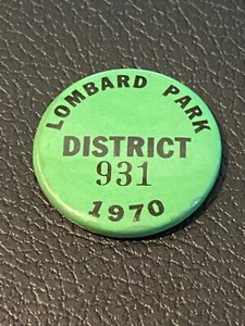 Spilla con bottoni vintage 1970 Lombard, Illinois Park District 931 - Foto 1 di 4