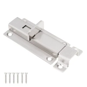 Door Bolts Stainless Steel Latch Sliding Door Lock 3 inch Surface Mounted Sli... - Picture 1 of 6