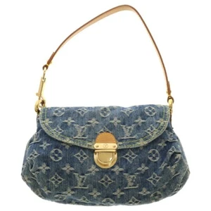 Rank A! Louis Vuitton Monogram Denim Shoulder Bag Clutch Purse Handbag M95050 - Picture 1 of 6