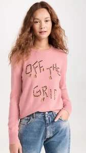 425 $ Neu mit Etikett LINGUA FRANCA Kaschmirpullover rosa "Off The Grid" Kreuzstich Gr. XS S - Bild 1 von 21