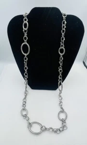 Michael Dawkins Sterling Silver Chain Link Toggle Necklace 36" - Picture 1 of 6