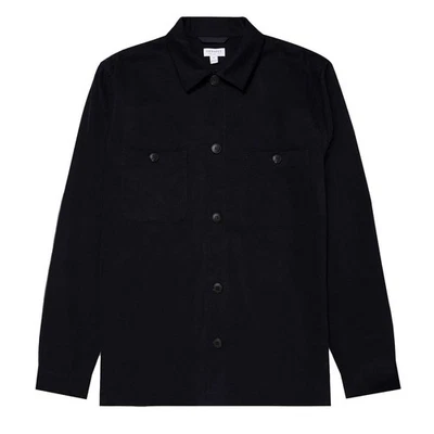 Sunspel Brushed Cotton Overshirt Navy - Image 1 of 2