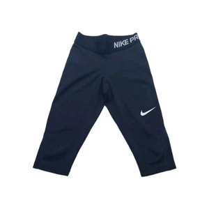 Nike Pro Girls Cropped Leggings Capri Sz XS Dri Fit Black Athletic - Picture 1 of 7