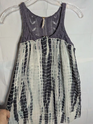 Babydoll Free People Cami de Encaje Talla XS Transparente Sexy Boho Crochet Cottagecore Foto 1 de 4