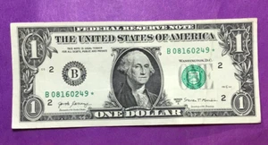 2017A DOLLAR BILL STAR NOTE B 0816 0249* - Picture 1 of 2