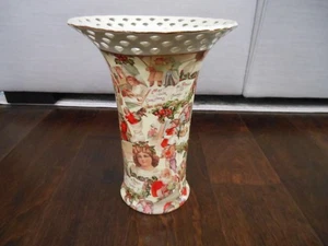 Vintage FORMALITIES by Baum Bros. Victorian Holiday Collection 10” Lattice Vase - Picture 1 of 8