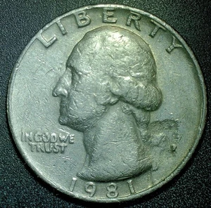 Struck Through Error! 1981 P Washington Quarter Dollar 25c Strike Thru - Picture 1 of 4