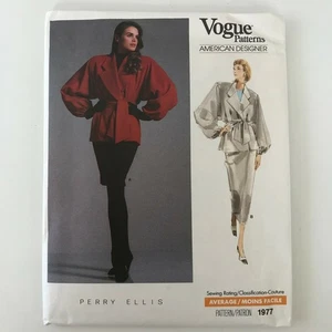Vogue Pattern Perry Ellis Uncut Loose Jacket & Skirt Miss Sz 10 32.5" Vintage - Picture 1 of 5