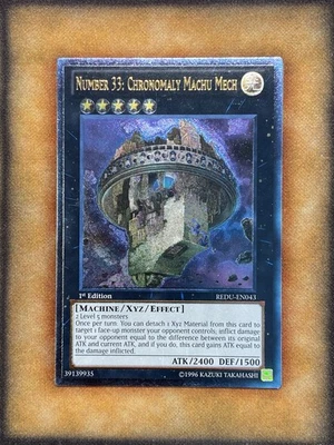 Yugioh Number 33: Chronomaly Machu Mech REDU-EN043 Ultimate Rare 1st Ed NM - Image 1 of 2