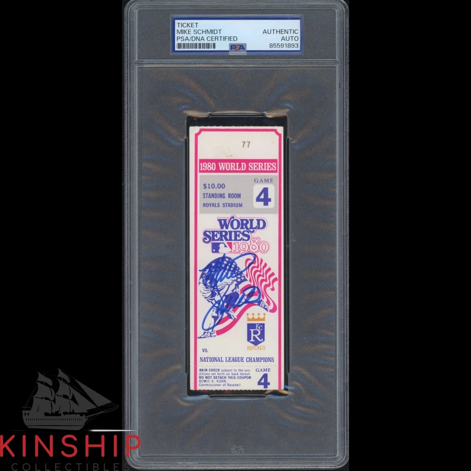 Mike Schmidt signed 1980 World Series Ticket PSA DNA Slab Phillies Auto C5260 - Image 1 of 1