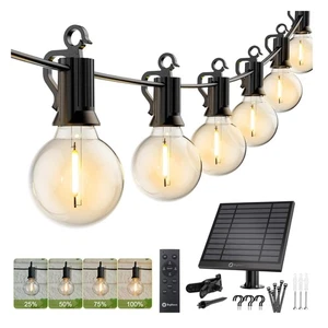 58FT Solar String Lights with Remote - 26 Shatterproof Bulbs for Outdoor Decor - Picture 1 of 11